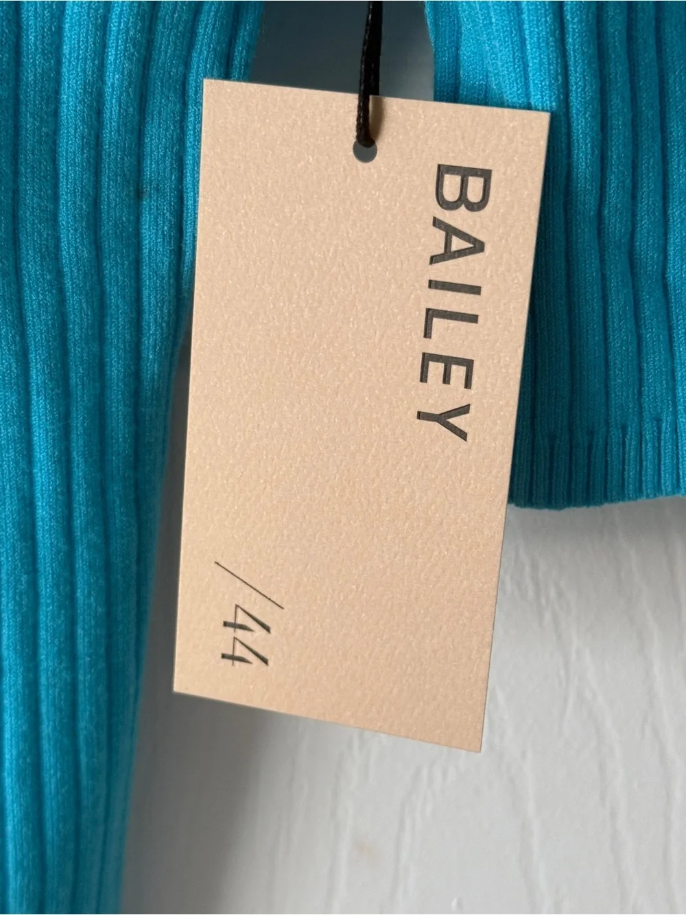NWT Bailey 44 LaPerla  Cut Out TopSweater Aqua Blue Short Sleeve Size S